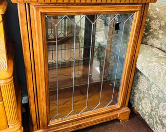 Oak curio cabinet