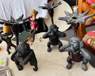 Monkey candleholders