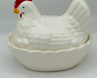 Vintage Purple Slag Glass Hen On Nest