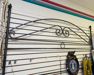 Metal king size bed, headboard, and footboard, mattress, and box springs