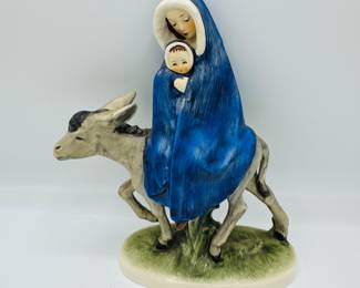 Goebel vintage Mary holding baby Jesus on donkey figurine