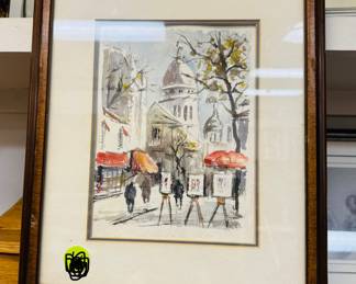 Framed matted and signed watercolor dated 1984