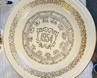 Vintage 1954 calendar plate