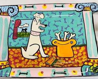 Original art platter give the dog a bone