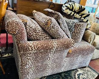 Cheetah print chaise lounge