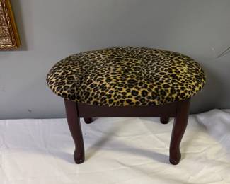 Cheetah print footstool