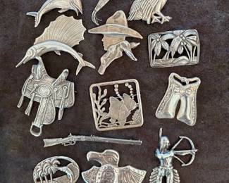 Vintage sterling pins