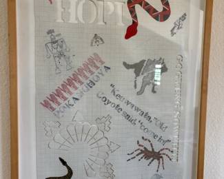 Foster Hurley mixed media 'Hopi', 27" x 22" framed