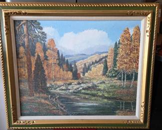 John P. Reynolds (NM 20th C) oil on canvas board 'New Mexico Pastoral', 22" x 28" canvas