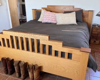 Handcrafted mesquite wood king size bed