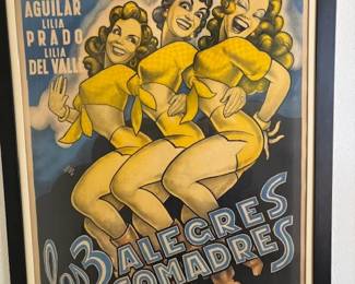 1950s Mexican Cabral Ernesto Garcia '3 Alegres Comadres' (The Three Merry Comadres) movie poster, 40 1/2" x 31"