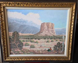 John P. Reynolds (NM 20th C) oil on canvas board 'Mother & Daughter', 24" x 30" canvas