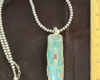Sterling and gemstone pendant