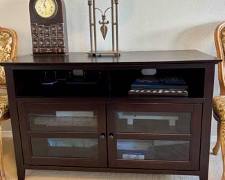 I Dark Espresso TV stand (28" h x 44" w x 20"d): $200.00