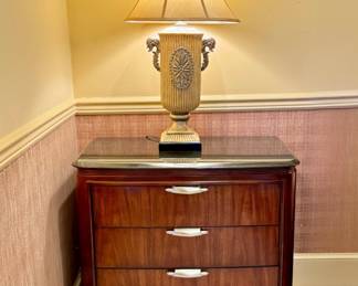 Pair of American Drew 3-drawer Nightstands with Granite Top