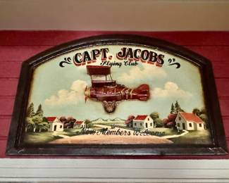 Vintage sign for "Capt. Jacobs Flying Club"