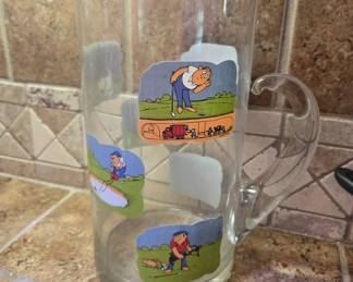 Vintage Carl Ashby cartoon pitcher