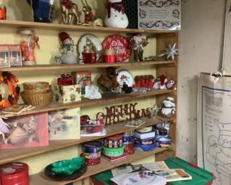 Christmas decorations plus bins