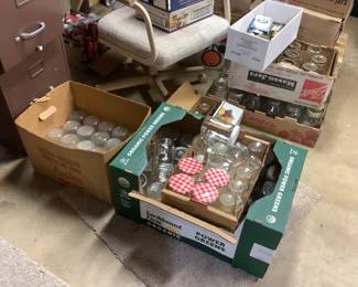 Lots of canning jars and lids