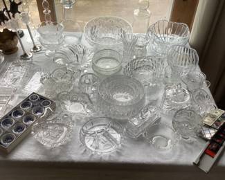 Variety of cut glass pieces