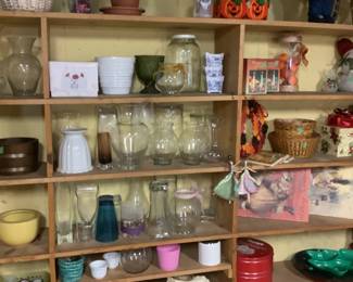 Vases of all sizes, ball jars, 