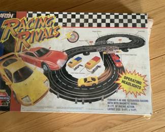 Racing rival cars and track…one of many vintage games
