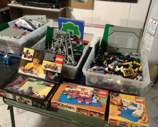 Four full bins of Legos and some games