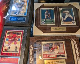 Barry Sanders card - Vladimir Konstantinov card -Steve Yzerman card - Alan Trammell & Lou Whitaker card -