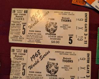 1968 World Series Detroit Tiger tickets