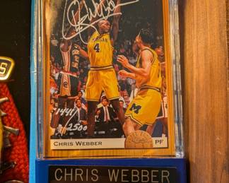 Chris Webber signed baseball carad
