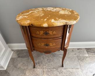 Marble top hand painted table