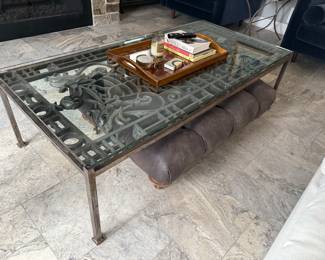 Art Deco Antique Burnished Cast Iron Gate coffee table
