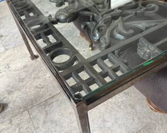 Art Deco Antique Burnished Cast Iron Gate coffee table