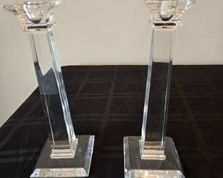 Tiffany crystal candleholders