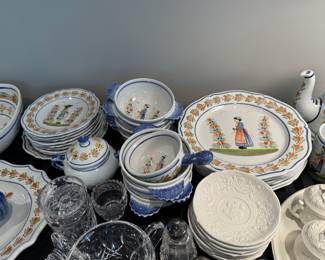 French Henriot Quimper hand painted pottery