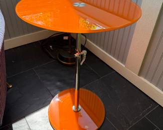 Orange glass side table