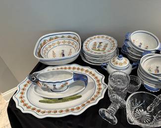 French Henriot Quimper hand painted pottery
