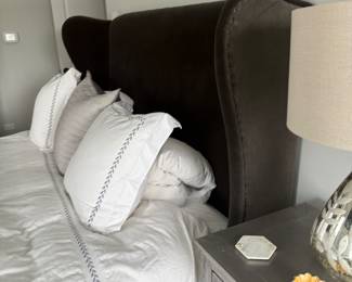 Wingback headboard, king bed