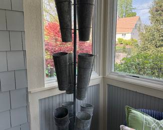 Vintage galvanized flower stand