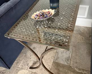 Antique cast iron gate end table