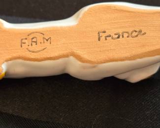 Vintage French Ceramic Majolica knife rests, Dogs Vallauris