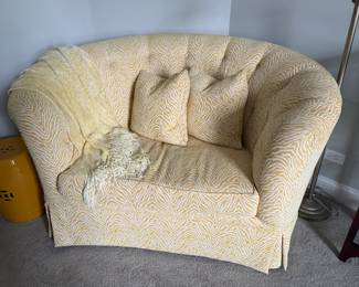 Vintage Tufted, Buttoned & Skirted loveseat