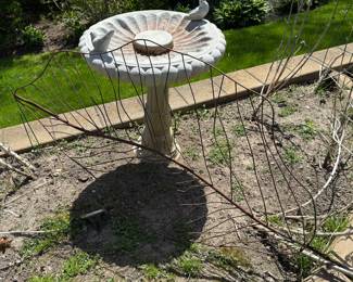 concrete birdbath