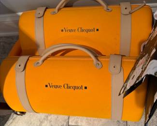 Veuve Chequot wine glasses & caddies