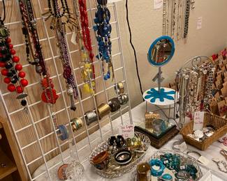 Necklaces galore.