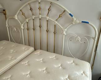 Enamel Brass King Vintage Headboard 