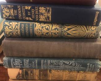 Antique leather bound books