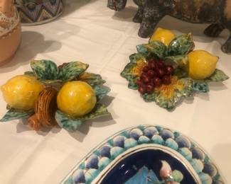 Italian Majolica Candle holders