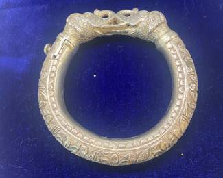 India Sterling Elephant Bangle