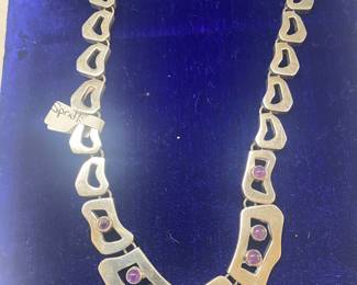 Mexican Spratling Amethyst Sterling Necklace